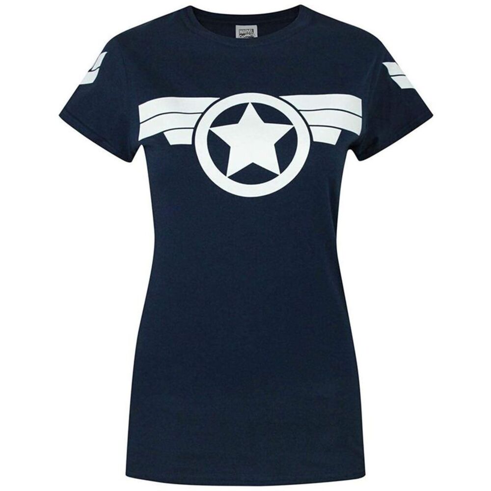 Captain America: Super Soldier Womens/Ladies Logo T-Shirt / Navy